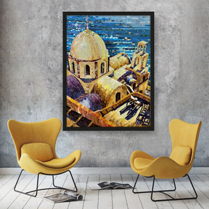 Wanda – panneau Mural de vitrail artisanal, château romantique, mosaïque murale pour décoration - Product Image 1