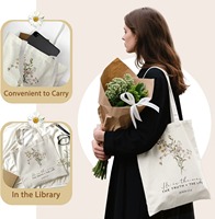 Sac fourre-tout en toile motif fleurs sauvages aquarelle, sac à main en toile avec inscription biblique « Il est le chemin, la foi, la voie », pour femme, impression personnalisée