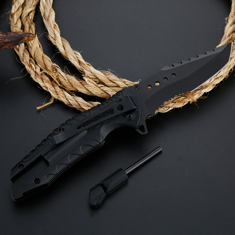 WB-OK21 Folding blade black tactical knife swiss pocket knife for outdoor camping climbing