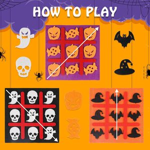 Venta al por mayor de regalos de fiesta de Halloween fieltro <span class=keywords><strong>Tic</strong></span> <span class=keywords><strong>Tac</strong></span> Toe juegos de mesa para niños Halloween tratar Goodie bolsa rellenos actividades - Product Image 3