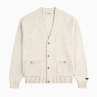 Cardigans pour hommes en cachemire et coton slub, gris, style école, grande taille, bon marché, tricotés, pour le bureau, 1x, de fabricants