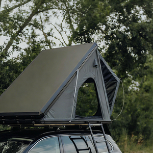 Carpa de techo moderna y portátil con carcasa rígida para las 4 estaciones, para acampar al aire libre, con escalera. - Product Image 1
