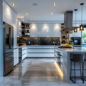 AisDecor Mobilier modulaire contemporain haut de gamme Armoire de cuisine de luxe laquée brillante - Product Image 3