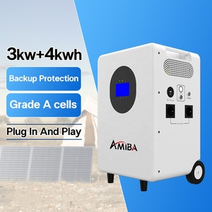 Station d'alimentation solaire mobile avec roues intégrées, batteries lithium-ion, batterie LiFePO4 4KWH, 3KW - Product Image 2