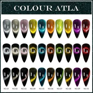ผงแม่เหล็กสำหรับทำเล็บลายตาแมว 10 สี 3 มิติ สีออโรร่า ประกายมุก ติดทนนาน สำหรับตกแต่งเล็บ DIY - Product Image 3