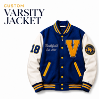 Veste universitaire personnalisée en laine avec manches en cuir PU, OEM ODM, faible MOQ, marque de streetwear à étiquette privée