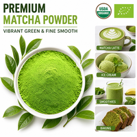 Poudre de Matcha biologique de qualité cérémonielle certifiée USDA et UE, 500-1500 Mesh, pour la pâtisserie et les desserts, certifiée HALAL et ISO