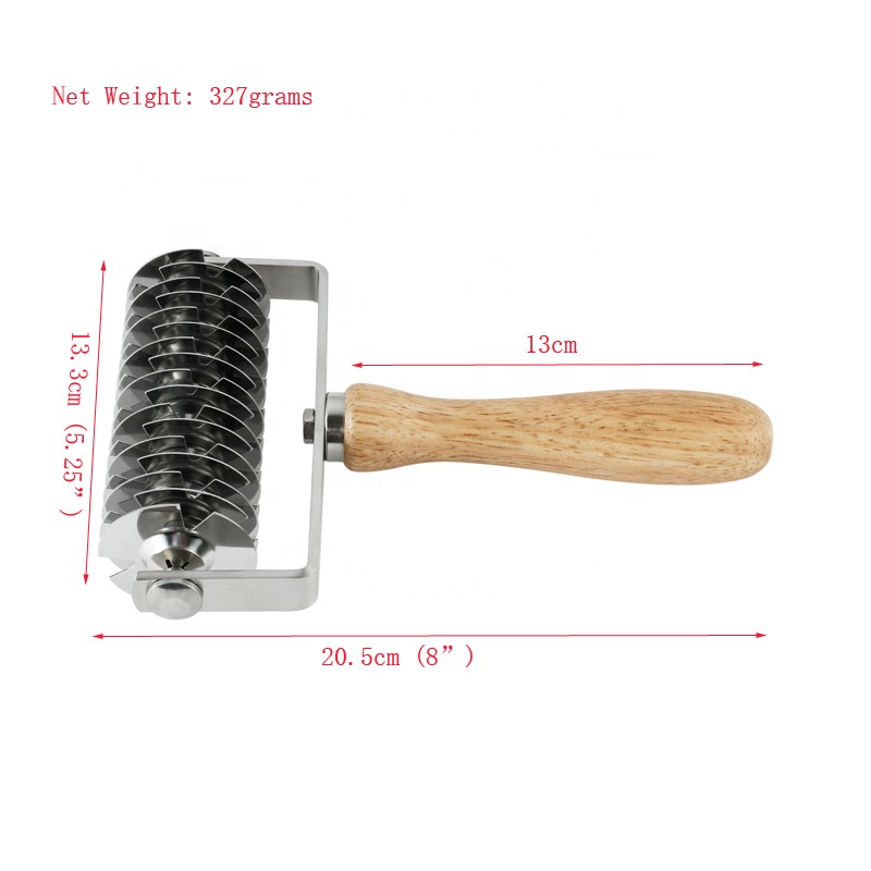 Taglierina A Rullo In Acciaio Inox Con Manico In Legno, Taglierina