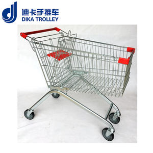 Supermarkt Hand Push Winkelen <span class=keywords><strong>Trolley</strong></span> Staal Materiaal Verzinkt Winkelwagen - Product Image 3