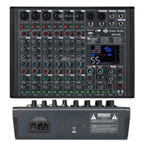 Console de mixage audio 6 canaux avec égaliseur 3 bandes, fonction mute et monitoring indépendants, 99 effets DSP intégrés, OTG pour podcast GAX-HLZ6