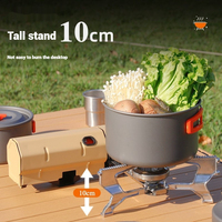 Mini cuisinière à gaz Camping en plein air sac à dos pliable petite cuisson Barbecue Butane cuisinière brûleur four Portable Camping