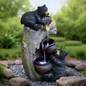 Fuente de Oso de Peluche en Tronco de Árbol de Resina con Flujo de Agua Dinámico, un Elemento Relajante para el Espacio de su Hogar - Product Image 4