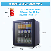 Mini-réfrigérateur Honeyson Hot 42L avec porte en verre pour boissons, chambre d'hôtel, minibar d'hôtel