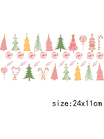 LETOP 1pcs Merry Pink Christmas Tree 16oz Libbey Glasses Wraps DIY Custom Decals UV for DTF Sticker for Bottles Cups and Cans