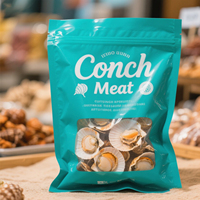 Vente en gros de sacs d'emballage d'aliments congelés laminés personnalisés Pochette plate avec fenêtre profilée et trou de suspension pour sac en mylar de fruits de mer