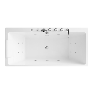 <span class=keywords><strong>Baignoire</strong></span> autoportante en acrylique AFFINARE 1,8 m avec hydromassage pour salle de bain, utilisation intérieure, 12 jets, design moderne, avec drain - Product Image 4