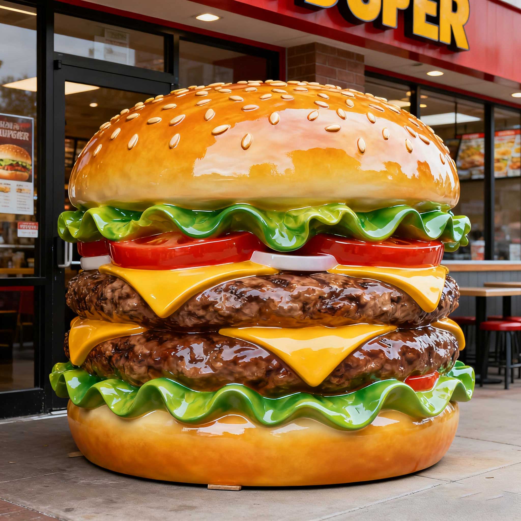 Burger Sculpture - Resin Craft for Business Buyers