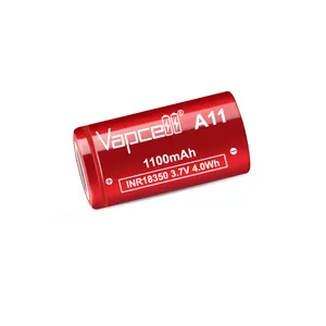 リチウム電池VapcellA11充電式18350 3.7V 800Mah 900Mah 1000Mah 1100Mah
