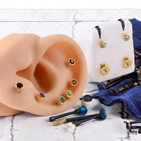 Boucles d'oreilles clous en acier chirurgical Gaovo avec pierre de naissance et cristal, plaquées or, hypoallergéniques, bijoux d'oreille classiques pour femmes et jeunes filles, usage quotidien