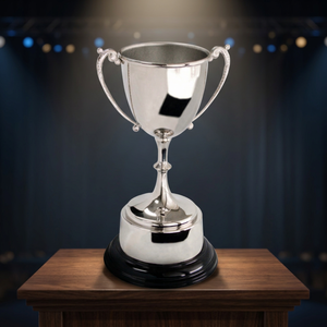 Copa de trofeos de latón niquelado, Base negra, elegante estilo náutico, Premio deportivo, decoración del hogar, logotipo personalizado, artesanía de Metal pulido - Product Image 2