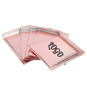 100 Padded Bubble Mailers 8.5x12" | Glamour Pink Metallic Exterior Self Sealing Envelopes - View #4
