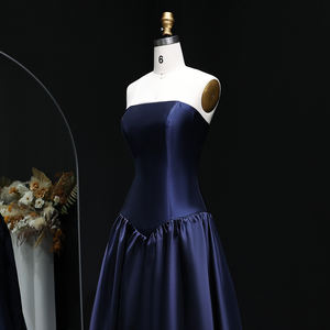 Sharon Said SF480 Trägerloses Abendkleid in Marineblau mit A-Linie für Hochzeit, formelle Anlässe, Ballkleid, Gastkleidung, nicht auf Lager - Product Image 5