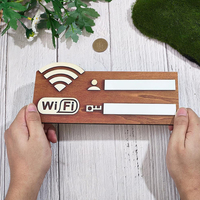 Ahşap Wifi Kablosuz Ağ Levhası El Yazısı Wifi Bilgi Panosu Duvar Sanatı Plakası Ev ve İşyeri Dekorasyonu İçin