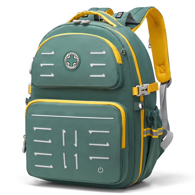Hot Sale Ergonomic School Bag, Large Capacity Student Backpack with Led Light and Multiple Compartments for Teens