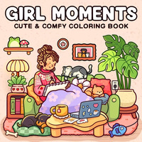 Buku Gambar Desain Modern Cetak Gravure Buatan Tangan Warna-warni Baru - Buku Mewarnai SpookyCutie Seri Monster untuk Anak-anak