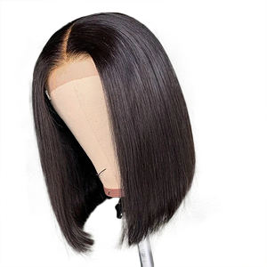 วิกผมตรงถักมองโกเลียสำหรับผู้หญิงผิวดำ,วิกผมบ๊อบสั้นปิดลูกไม้4X4แบบยังไม่ผ่านกระบวนการ - Product Image 4