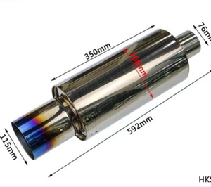Tuyau d'échappement de silencieux de voiture en acier inoxydable de 168 mm 76 mm Son d'entrée de Modification automobile Résonateur de silencieux d'échappement - Product Image 6