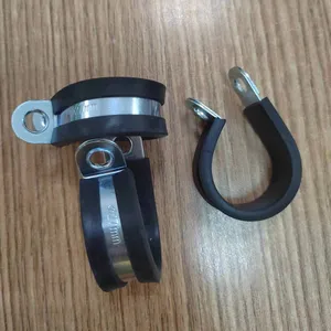 HARDWARE PARTS HOSE RETAINER of FIRE EXTINGUISHER HS Code 84249010 P Type Rubber Lined cable clamps R shape hose clamps