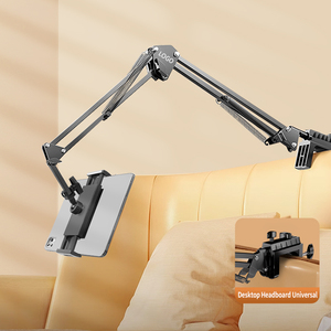 Penyangga Ponsel Lengan Panjang yang Dapat Dilipat & Dijepit, 360 °   Penyangga Tablet Logam Putar dengan Desain Hemat Ruang untuk Meja dan Tempat Tidur - Product Image 1