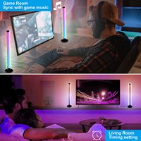 Lampe de bureau intelligente à éclairage LED, alimentation USB, abat-jour blanc, télécommande, synchronisation musicale Wi-Fi, 16 millions de couleurs LED RGBIC, écologique, à intensité variable