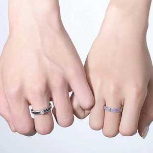 Bague de fiançailles pour femme F1053 Wings Design avec zircone cubique de laboratoire, sertie de pierres rondes, bagues tendance - Product Image 3