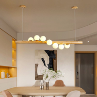 Lampe suspendue moderne en verre LED pour îlot de cuisine, luminaire décoratif nordique en bois de noyer pour restaurant, lustres pour salle à manger