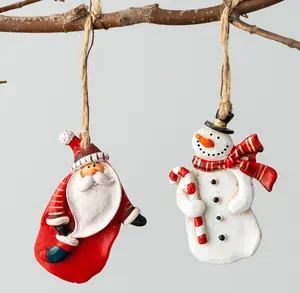 CFP G441 1 adet el sanatları Santa reçine askı süsleri hediyeler Vintage noel ağacı kolye