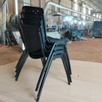 Chaise d'entraînement en plastique avec tablette d'écriture et porte-livre, chaise de classe