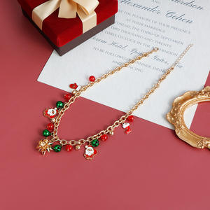 Noël en Stock flocon de neige pendentif collier femmes bijoux cloches colorées avec fleurs cerceau boîte collier ensemble - Product Image 4