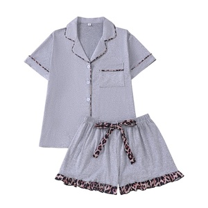 Kostenloser Versand Damen Zweiteiler Kurze Lounge-Bekleidung Weiche Lässige Pyjamas - Product Image 1