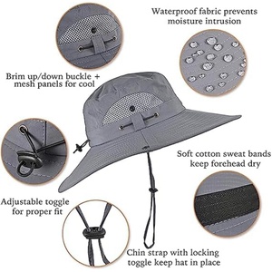 UPF 50+ Modern Straight <b>Umbrella</b> Hat with Manual Adjustable Fan Wide Brim <b>Windproof</b> All-in-One for Outdoor Hiking and Fishing - Product Image 3