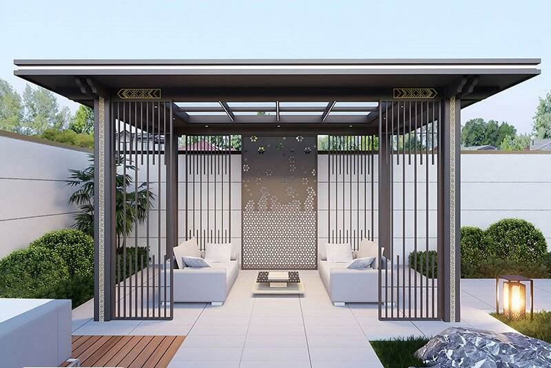 New Chinese style pavilion aluminum alloy Zen style