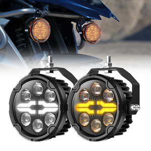 Faro LED para Motocicleta, Color Ámbar Blanco, DRL, Regulable, Impermeable IP68, 110W, 6 Lentes, Externo, 4.5 Pulgadas, Luz Alta/Baja, para GS GR - Product Image 1