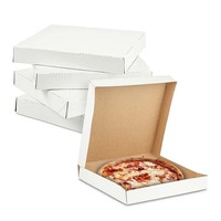Vente en gros boîte à pizza paquet carton fournisseur casserole personnelle blanc uni carré boîtes à pizza en vrac pour magasin de restauration rapide
