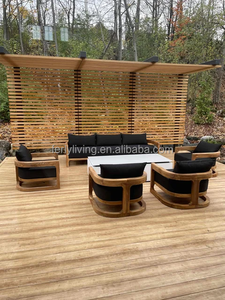 Ensemble <span class=keywords><strong>de</strong></span> canapés d'extérieur en teck moderne et durable FERLY avec coussins imperméables, mobilier <span class=keywords><strong>de</strong></span> <span class=keywords><strong>salon</strong></span> <span class=keywords><strong>de</strong></span> <span class=keywords><strong>jardin</strong></span> pour 6 <span class=keywords><strong>personnes</strong></span>, pour <span class=keywords><strong>jardin</strong></span> et bord <span class=keywords><strong>de</strong></span> piscine - Product Image 6