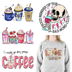 Commercio all'ingrosso personalizzato ma primo caffè progetta Logo stampa tazze da caffè leopardate DTF adesivo a trasferimento termico <span class=keywords><strong>per</strong></span> i vestiti - Product Image 1