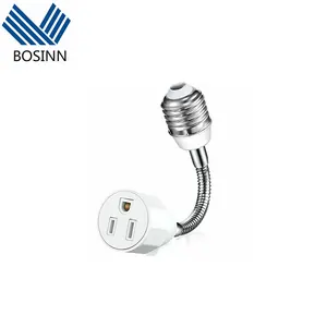 E26/ E27 3 Prong Light Bulb Socket Adapter Polarized Light Outlet to Plug Adapter Socket Converter Lamp Bulb Plug