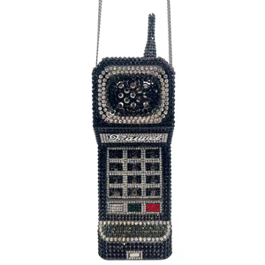 Pochette de soirée en forme de téléphone pour femme, ornée de strass brillants, idéale pour mariage ou cadeau - Product Image 5