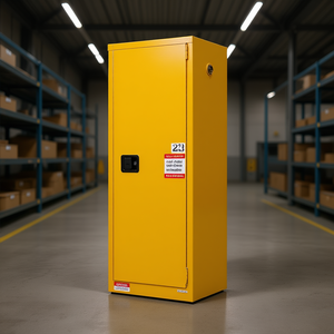 Gabinete de Almacenamiento Inflamable Amarillo de 23 Galones, Acero Galvanizado Laminado en Frío, Estante Ajustable, Uso Comercial en Almacenes - Product Image 2