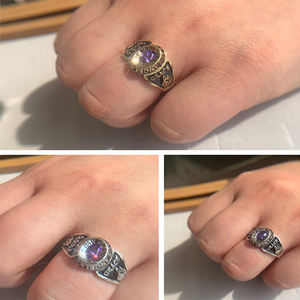 Индивидуальные кольца класса, изготовленные из 925 серебра и латуни, памятные выпускные кольца для средних школ и университетов - Product Image 5